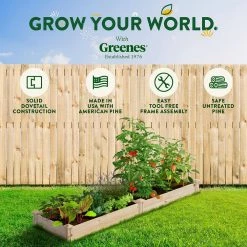 Promo 💯 Greenes Fence 2 ft. x 8 ft. x 7 in. Original Pine Raised Garden Bed 🌟 -Miracle-Gro Sales Store natural greenes fence raised planter boxes rcp24967 76 1000
