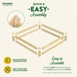 Outlet 🔥 Greenes Fence 4 ft. x 4 ft. x 7 in. Original Pine Raised Garden Bed ⭐ -Miracle-Gro Sales Store natural greenes fence raised planter boxes rcp4c4 4f 1000