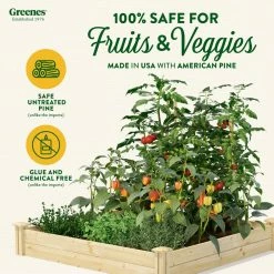 Outlet 🔥 Greenes Fence 4 ft. x 4 ft. x 7 in. Original Pine Raised Garden Bed ⭐ -Miracle-Gro Sales Store natural greenes fence raised planter boxes rcp4c4 c3 1000
