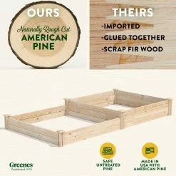 Cheap ✨ Greenes Fence 4 ft. x 8 ft. x 7 in. - 10.5 in. Original Pine Raised Garden Bed 🌟 -Miracle-Gro Sales Store natural greenes fence raised planter boxes rcp4c8t2 1d 1000