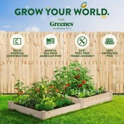Cheap ✨ Greenes Fence 4 ft. x 8 ft. x 7 in. - 10.5 in. Original Pine Raised Garden Bed 🌟 -Miracle-Gro Sales Store natural greenes fence raised planter boxes rcp4c8t2 76 1000