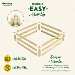 Best deal 👍 Greenes Fence 4 ft. x 4 ft. x 10.5 in. Original Pine Raised Garden Bed 👏 -Miracle-Gro Sales Store natural greenes fence raised planter boxes rcp4t12b 4f 1000