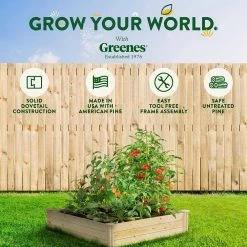 Best deal 👍 Greenes Fence 4 ft. x 4 ft. x 10.5 in. Original Pine Raised Garden Bed 👏 -Miracle-Gro Sales Store natural greenes fence raised planter boxes rcp4t12b 76 1000