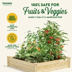 Best deal 👍 Greenes Fence 4 ft. x 4 ft. x 10.5 in. Original Pine Raised Garden Bed 👏 -Miracle-Gro Sales Store natural greenes fence raised planter boxes rcp4t12b c3 1000