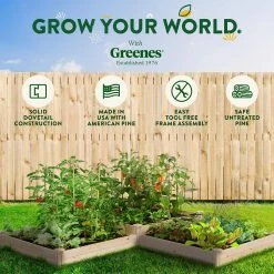 Best deal 🥰 Greenes Fence 4 ft. x 12 ft. 2-Tiers Original Pine Raised Garden Bed 😍 -Miracle-Gro Sales Store natural greenes fence raised planter boxes rcp4t4s24b 76 1000