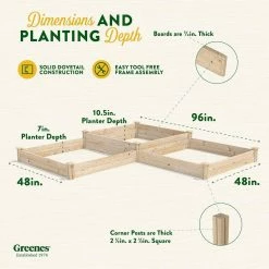 Best deal 🥰 Greenes Fence 4 ft. x 12 ft. 2-Tiers Original Pine Raised Garden Bed 😍 -Miracle-Gro Sales Store natural greenes fence raised planter boxes rcp4t4s24b fa 1000