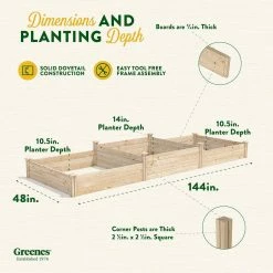 Discount 😍 Greenes Fence 4 ft. x 12 ft. Tall Tiers Original Pine Raised Garden Bed 🤩 14 Discount 😍 Greenes Fence 4 ft. x 12 ft. Tall Tiers Original Pine Raised Garden Bed 🤩 -Miracle-Gro Sales Store natural greenes fence raised planter boxes rcp4t8s34b fa 1000