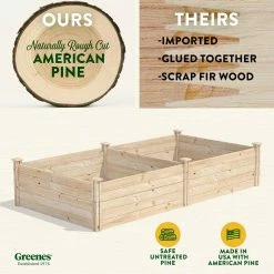 Hot Sale 🎉 Greenes Fence 4 ft. x 8 ft. x 17.5 in. Original Pine Raised Garden Bed 🎉 -Miracle-Gro Sales Store natural greenes fence raised planter boxes rcp6s6t35b 1d 1000
