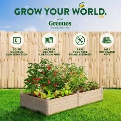 Hot Sale 🎉 Greenes Fence 4 ft. x 8 ft. x 17.5 in. Original Pine Raised Garden Bed 🎉 -Miracle-Gro Sales Store natural greenes fence raised planter boxes rcp6s6t35b 76 1000