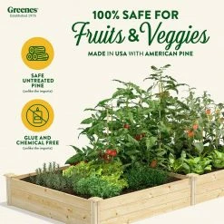Best Sale 💯 Greenes Fence 4 ft. x 8 ft. x 10.5 in. Original Pine Raised Garden Bed 😀 -Miracle-Gro Sales Store natural greenes fence raised planter boxes rcp6t21b c3 1000