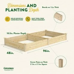 Best Sale 💯 Greenes Fence 4 ft. x 8 ft. x 10.5 in. Original Pine Raised Garden Bed 😀 -Miracle-Gro Sales Store natural greenes fence raised planter boxes rcp6t21b fa 1000