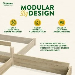 Best Sale 🎉 Greenes Fence 8 ft. x 8 ft. x 10.5 in. Original Pine U-Shaped Raised Garden Bed ✔️ -Miracle-Gro Sales Store natural greenes fence raised planter boxes rcpusb 44 1000