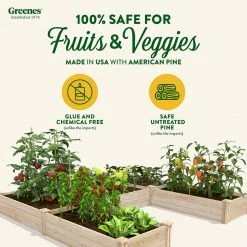 Best Sale 🎉 Greenes Fence 8 ft. x 8 ft. x 10.5 in. Original Pine U-Shaped Raised Garden Bed ✔️ -Miracle-Gro Sales Store natural greenes fence raised planter boxes rcpusb c3 1000