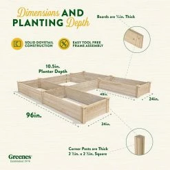 Best Sale 🎉 Greenes Fence 8 ft. x 8 ft. x 10.5 in. Original Pine U-Shaped Raised Garden Bed ✔️ -Miracle-Gro Sales Store natural greenes fence raised planter boxes rcpusb fa 1000