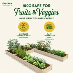 Outlet 🌟 Greenes Fence 8 ft. x 12 ft. x 10.5 in. Original Pine U-Shaped Raised Garden Bed 😍 -Miracle-Gro Sales Store natural greenes fence raised planter boxes rcpusb8x12 c3 1000