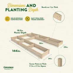 Outlet 🌟 Greenes Fence 8 ft. x 12 ft. x 10.5 in. Original Pine U-Shaped Raised Garden Bed 😍 -Miracle-Gro Sales Store natural greenes fence raised planter boxes rcpusb8x12 fa 1000