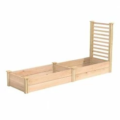 Cheap ✨ Miracle-Gro 96 in. L x 24 in. W x 11 in. H Cedar Raised Garden Bed with Trellis 🔔 -Miracle-Gro Sales Store natural miracle gro raised planter boxes rcmg2811tre 4f 1000