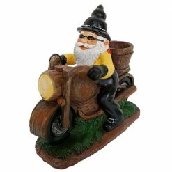Outlet 😉 Santa's Workshop 8 in. Motorcycle Gnome Garden Statue 🎉