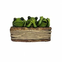 Discount 🤩 Santa's Workshop 10 in. Cement 3 Frog Flower Pot 👍